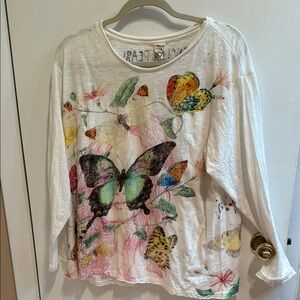 Magnolia, pearl, cotton jersey, long sleeve tea